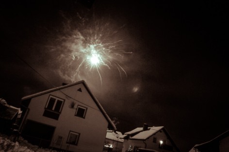 Fireworks above the neighbour's house