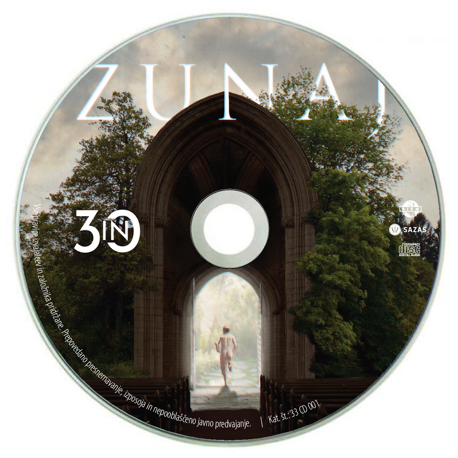 cd viz 2 - Cover za "Zunaj" skupine 3in30