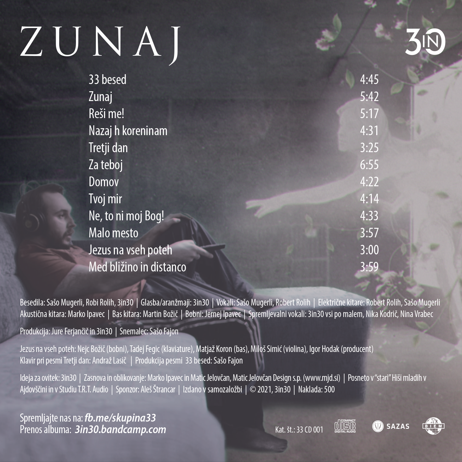 cover cut web back 2 - Cover for an Album "Zunaj"